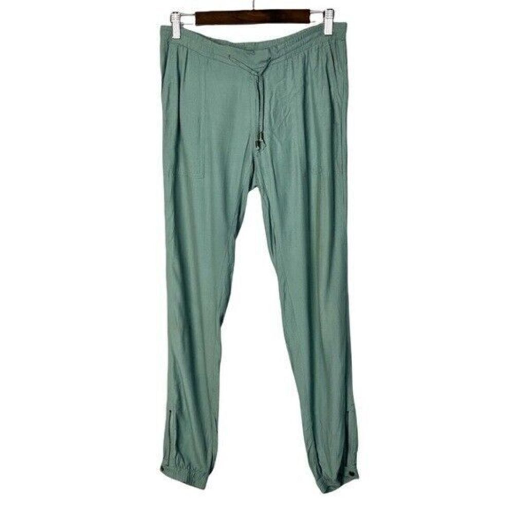 Sundance Sage Green Drawstring Zip Bottom Joggers XS